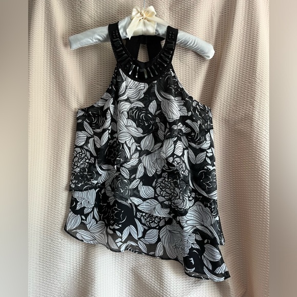 ALFANI: Women’s size 10 multi ruffle layers blouse, Grecian  jeweled neckline. - Picture 1 of 13